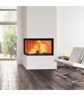 Right-hand Edilkamin Windo2 wood-burning fireplace