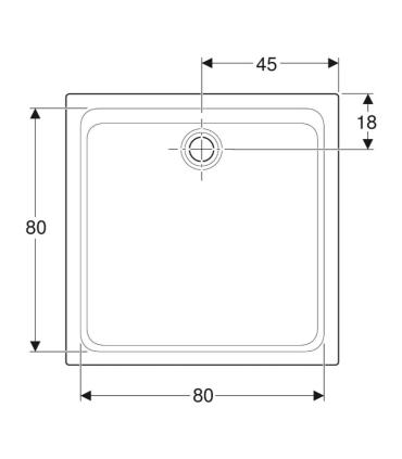 Square shower tray in resin stone Geberit Melua