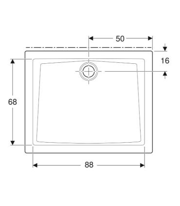 Rectangular shower tray in fine porcelain stoneware Geberit 60