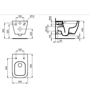 I.Life B T4614 Vase Suspendu cm.54X35 Sans BordIdéal Standard