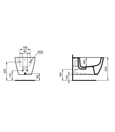 Bidet sospeso monoforo Ideal Standard I.Life S t4615