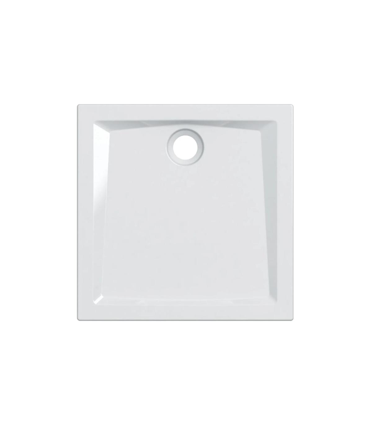 Een deel plannen passie Square shower tray in fine porcelain stoneware Geberit 60