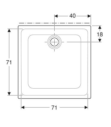 Piatto doccia quadrato in gres fine porcellanato Geberit 45