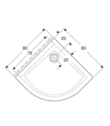 Corner shower tray in fine porcelain stoneware Geberit 60