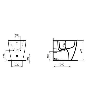 Bidet a pavimento filo parete Ideal Standard I.Life S