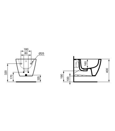 Bidet sospeso monoforo Ideal Standard I-Life S