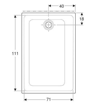 Receveur de douche rectangulaire en grès cérame fin Geberit 45