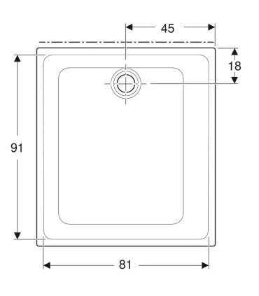 Receveur de douche rectangulaire en grès cérame fin Geberit 45