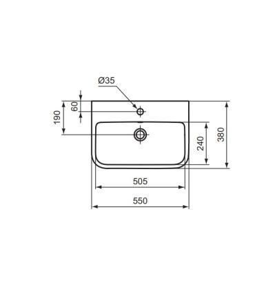 Lavabo monoforo sospeso Ideal Standard I-Life s