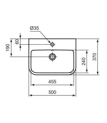 Lavabo suspendu monotrou Ideal Standard I-Life s