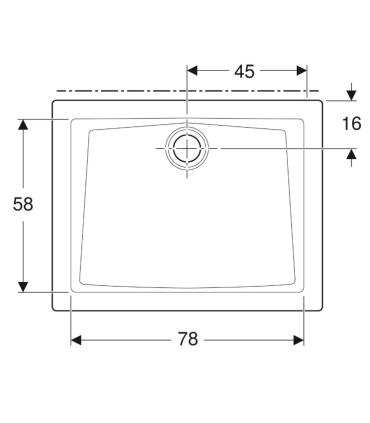 Receveur de douche rectangulaire en grès cérame fin Geberit 60