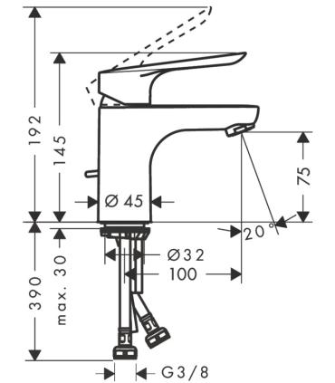 Mitigeur lavabo monotrou 70 Hansgrohe Logis E