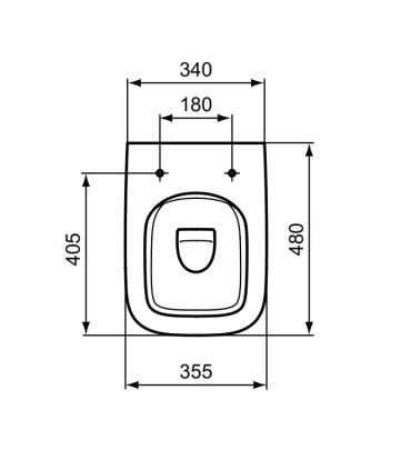 WC sans rebord au sol + Ideal Standard I.Life S