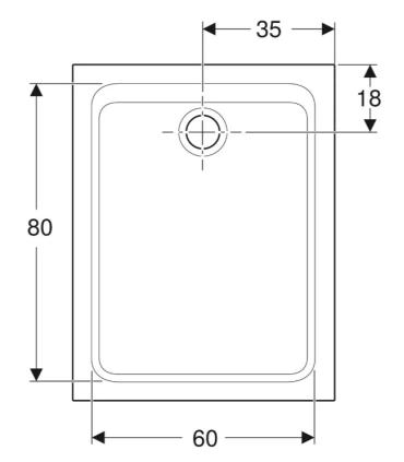 Receveur de douche rectangulaire en pierre résine Geberit Melua