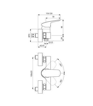 Ideal Standard external shower mixer Ceraflex B1719