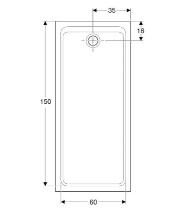 Receveur de douche rectangulaire en pierre résine Geberit Melua