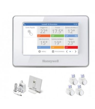 Honeywell Home Resideo Evohome control unit and 4 heads kit