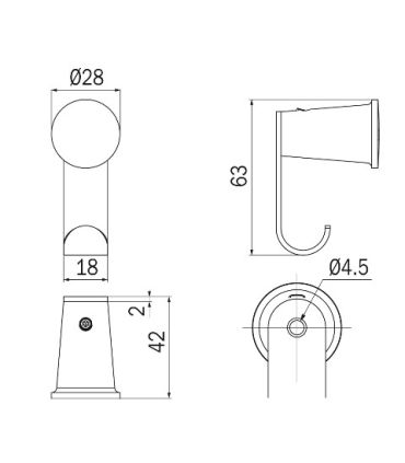 Clothes hook INDA Ego chrome, A1320