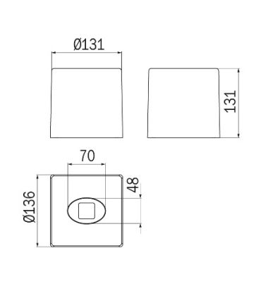 Tissue holder INDA Hotellerie, 13x13x13, chrome, AV071Z