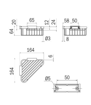 Angular grid for shower, Inda collection Hotellerie