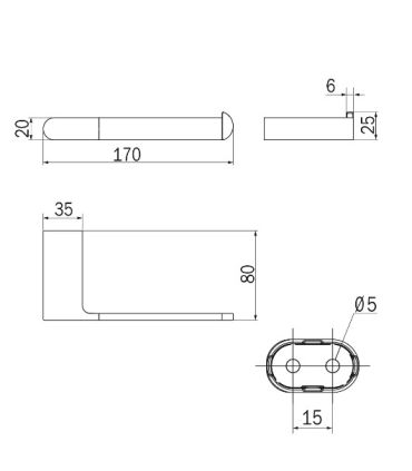 Left paper holder without cover Inda Mito collection art.A2025 sg