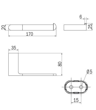 Paper holder without cover Inda Mito collection art.A2025 detachable