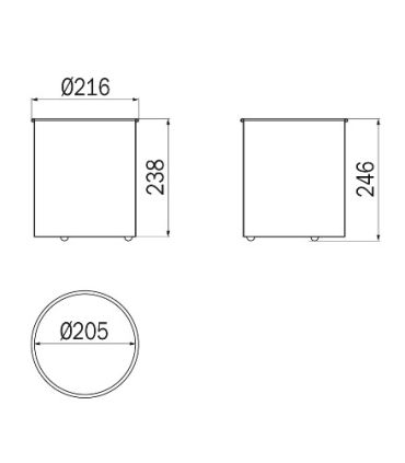 Portarifiuti con base antiscivolo, Inda, serie Hotellerie acciaio inox