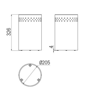 Portarifiuti con base antiscivolo, Inda, Hotellerie, acciaio inox art.