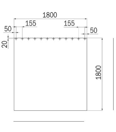 Tenda doccia senza ganci, Inda collezione Hotellerie art.A0259AQA