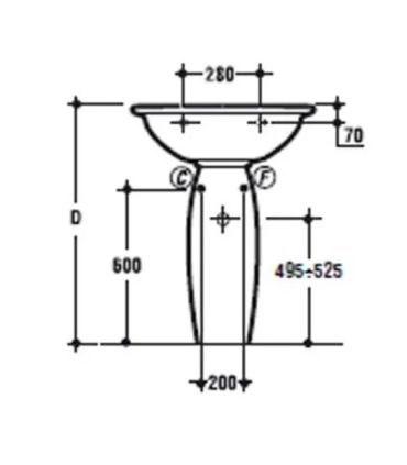 Colonna per completamento lavabo, Ideal standard serie Fiorile art.T412301