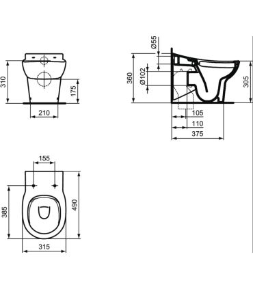 Toilette au sol Ideal Standard Contour 21 pour enfants