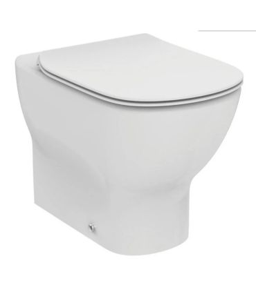 Floor standing toilet back to wall with slim soft close seat Ideal Standard T