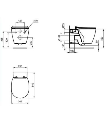 Wall hung toilet with seat Ideal Standard Connect