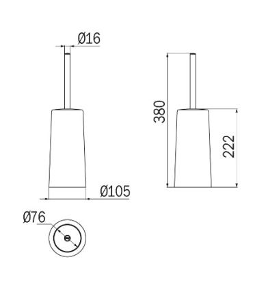 Toilet brush holder floor standing, Inda, collection Hotellerie