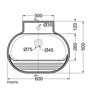 Colavene Tina countertop or wall-hung sink without hole