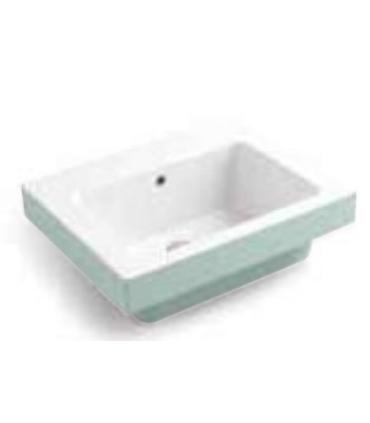 Lavabo mural bicolore sans trou Colavene Alaqua