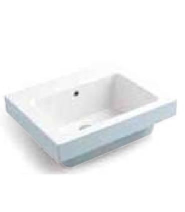 Lavabo mural bicolore sans trou Colavene Alaqua