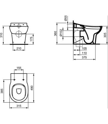 Ideal Standard Contour 21 floor-standing toilet for children