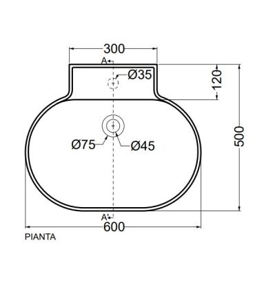 Colavene Tina countertop or wall-hung sink without hole