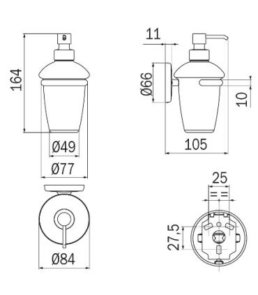 Soap dispenser INDA Colorella 9x11x17cm