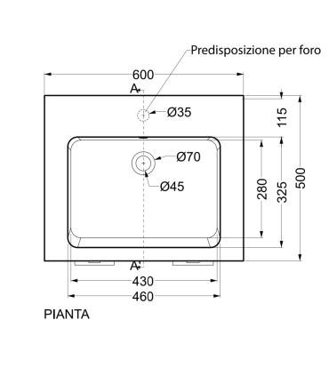 Lavabo a parete senza foro Colavene Alaqua