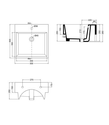 Lavabo Colavene Volant monotrou à poser ou suspendu