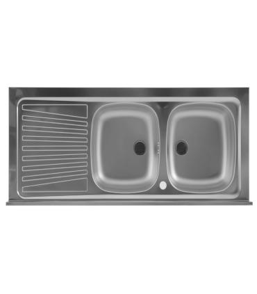 Colavene kitchen sink with two bowls on the right in stainless steel