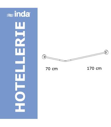 Struttura tubolare con angolo a 90 gradi per tenda doccia, Inda Hotell