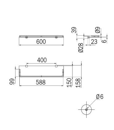 Mensola per bagno, Inda collezione hotellerie art.AV40801