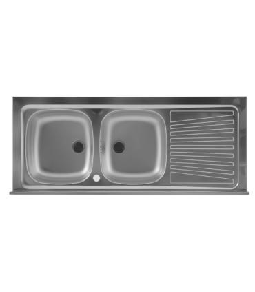 Kitchen sink with two bowls on the left Colavene in stainless steel