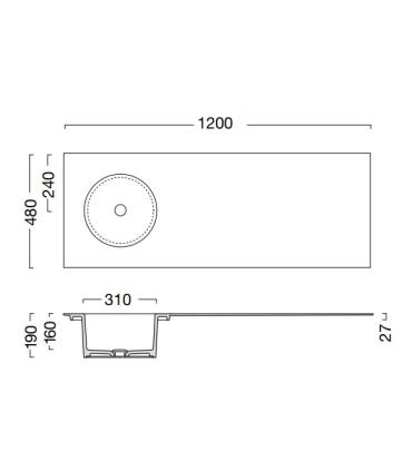 Lavabo consolle Colavene Skyland senza foro