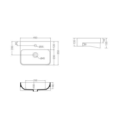 Colavene handrinse basin Mini series Single hole washbasins