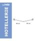 INDA Hotellerie tube d'angle pour rideau de douche 70x170, aluminium, A0144BAP