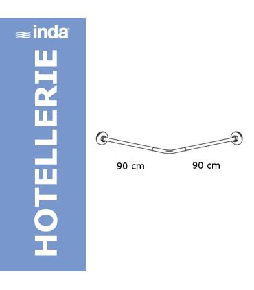 INDA Hotellerie tube d'angle pour rideau de douche 70x170, aluminium, A0144BAP